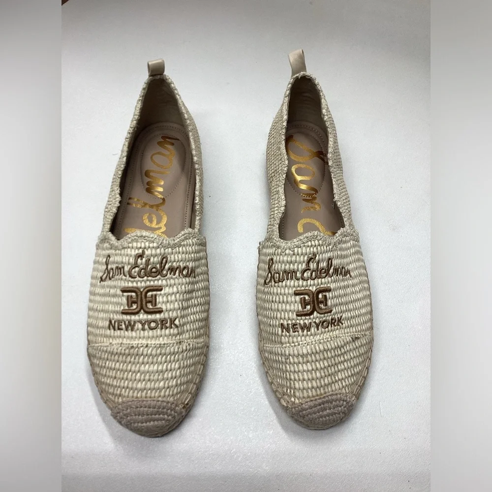 Sam Edelman Karla Espadrille Slip On Linen Raffia Size 9